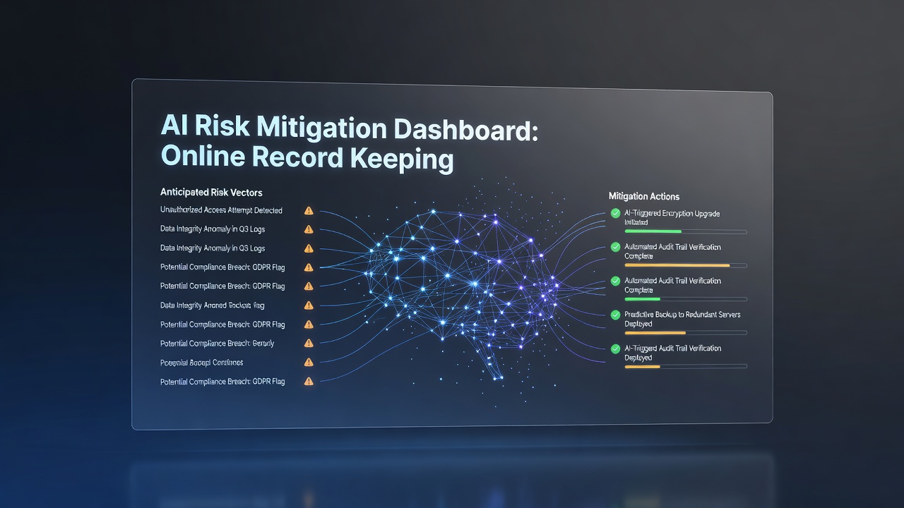 Machine learning dashboard displaying risk predictions for digital archive migration